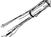 A wooden lever that has a leather handle.